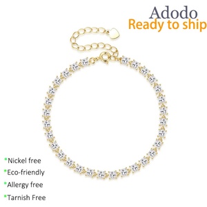 Hot Selling Fashion Dazzling Jewelry 14k Gold Filled Princess Cut 3mm Cubic Zirconia Tennis <b>Bracelet</b> for Women - Product Image 1