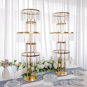 Support floral en métal/acrylique électroplaqué pour mariage, décoration de scène pour hôtel et salle de banquet, montage facile - Product Image 4