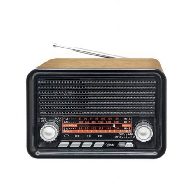 Factory Ns-1537Bt NNS 1537 Bt Portable Small Retro Vintage Wood Rechargeable AM/FM SW 3-Band Radio Built-In Speaker USB TF MP3