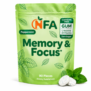 OEM ODM Chewing-gum Mémoire & Concentration avec L-Théanine, Complément Énergétique, Soutient la Santé Cérébrale, Sans Sucre, Vitamine B - Product Image 1