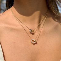 Collier pendentif triple anneau entrelacé bicolore en acier inoxydable plaqué or 18 carats, étanche, bijoux tendance pour femmes