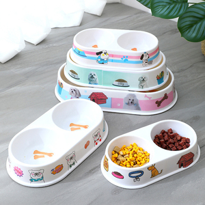 Personalizzato Melanine Pet Bowl Double Dog Bowl Feeder Hundenapf Bol Pour Chien Ciotola Per Cani melamina Pet Dog Double Bowl - Product Image 1