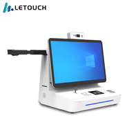 Kiosque en libre-service personnalisé avec écran tactile Android de 15,6 pouces, scanner de documents, terminal de point de vente, lecteur de codes-barres, lecteur de cartes, lecteur facial