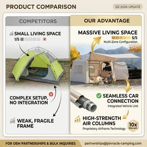 Tente de glamping gonflable connectée à la voiture avec auvent avant, personnalisable OEM, imperméable et coupe-vent, fournisseur d'usine en gros - Product Image 6