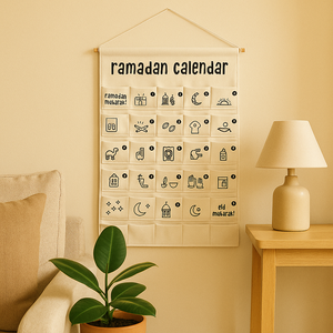 <span class=keywords><strong>Calendrier</strong></span> de l'Avent en tissu personnalisé pour enfants, grand format, pour l'Aïd Moubarak, réutilisable, 30 pochettes, à remplir avec une tige de montage - Product Image 5
