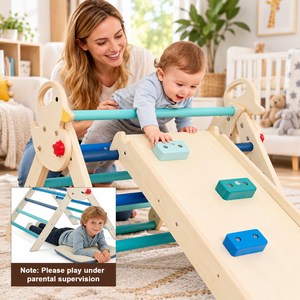 Structure d'escalade en bois souple pour enfants, ensemble arche et rampe, jouet d'escalade pour aire de jeux intérieure et extérieure, pour les enfants de 2 à 3 ans - Product Image 2