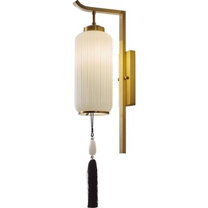 Lampe murale de style chinois inspirée du zen, entièrement en cuivre, pour salon, fond de télévision, chambre principale, chevet, lampes murales haut de gamme, 2023 - Product Image 3