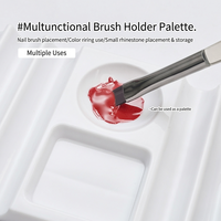 Support 2-en-1 pour pinceaux de nail art et palette, repose-stylo en silicone, support double forme, support de rangement en plastique pour stylos, outils pour perceuse à ongles et pinceaux