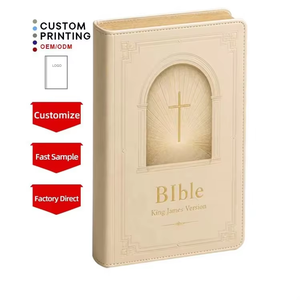 Impression de livres chrétiens avec logo personnalisé, directement de l'usine, couverture en cuir PU de qualité supérieure, longue durée, Bibles sacrées - Product Image 1
