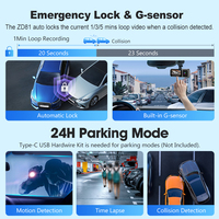 Car DVR Dash Cam 4K 5.8Ghz WiFi 3 Caméras Avant/Cabine/Arrière Caméra GPS intégré Vision de nuit Moniteur de stationnement Car Black Box ZD81