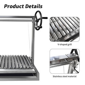 Stainless Steel Adjustable Portable Santa Maria &amp; <strong>Argentinian</strong> Style <strong>Grill</strong> for Camping and Outdoor Use - Product Image 3