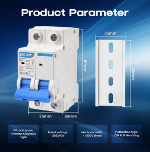 लघु 32 मैक सर्किट ब्रेकर दीन रेल माउंट थर्मल चुंबकीय यात्रा सौर एसी डिस्कनेक्ट स्विच C32 प्लास्टिक 25a - Product Image 3