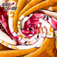 Tissu en flanelle imprimé à motif de pivoine, 100% polyester, nouvelle conception, imprimé unilatéral, personnalisable par l'usine Kingcason, pour draps de lit
