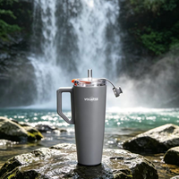 Botella de Agua de Acero Inoxidable con Diseño Patentado, Aislamiento al Vacío de Doble Pared, Libre de BPA, Tapa de un Clic, Pajita Oculta, a Prueba de Fugas