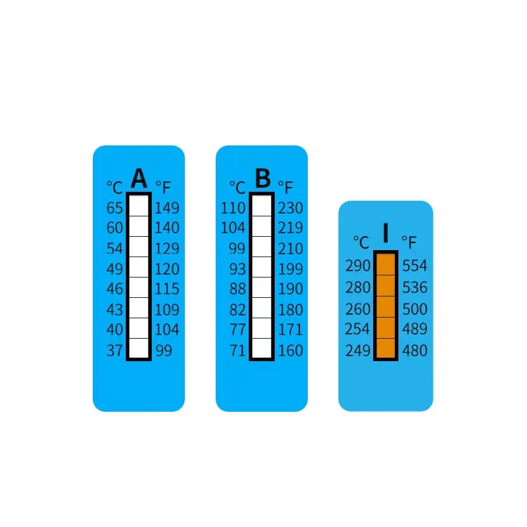 Etiqueta sensor de temperatura fabricantes personalizado 40 a 100 graus formato termômetro medição de temperatura adesivos