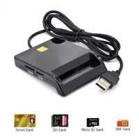 批发带USB2.0接口的多合一智能卡读卡器读取SIM SD TF ATM IC & 退税卡外部安装