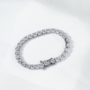 Bracciale Tennis con Catena in Zircone 5A da 5mm con Chiusura di Sicurezza, Gioielli in Acciaio Inossidabile per Uomo e Donna, Regalo all'Ingrosso - Product Image 3