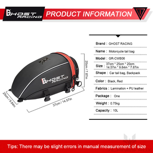 Sac de selle pour moto, sac de siège arrière imperméable pour motocross, sac à bandoulière pour moto, sac à dos de moto avec housse de pluie - Product Image 6