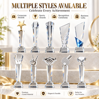 Trophée en cristal transparent personnalisable avec texte gravé pour les réalisations d'entreprise