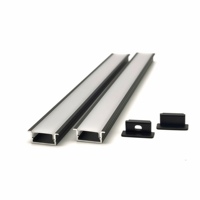 YG-F020 16*8MM Profilé en aluminium linéaire encastré pour LED avec diffuseur de lumière en acrylique et couvercle blanc pour éclairage linéaire de meuble