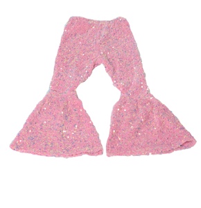 <span class=keywords><strong>Pantaloni</strong></span> a zampa di <span class=keywords><strong>velluto</strong></span> moda ragazza all'ingrosso personalizzati <span class=keywords><strong>pantaloni</strong></span> a campana con paillettes glitterate abbigliamento boutique da ragazza - Product Image 2