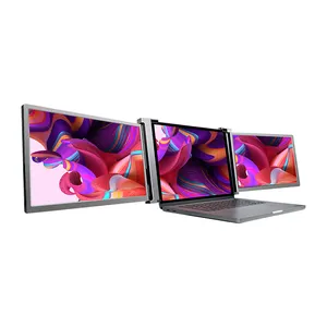 Monitor Portabel Triple 15 Inci Layar Besar untuk Laptop HDR Layar Ganda IPS Display Extender