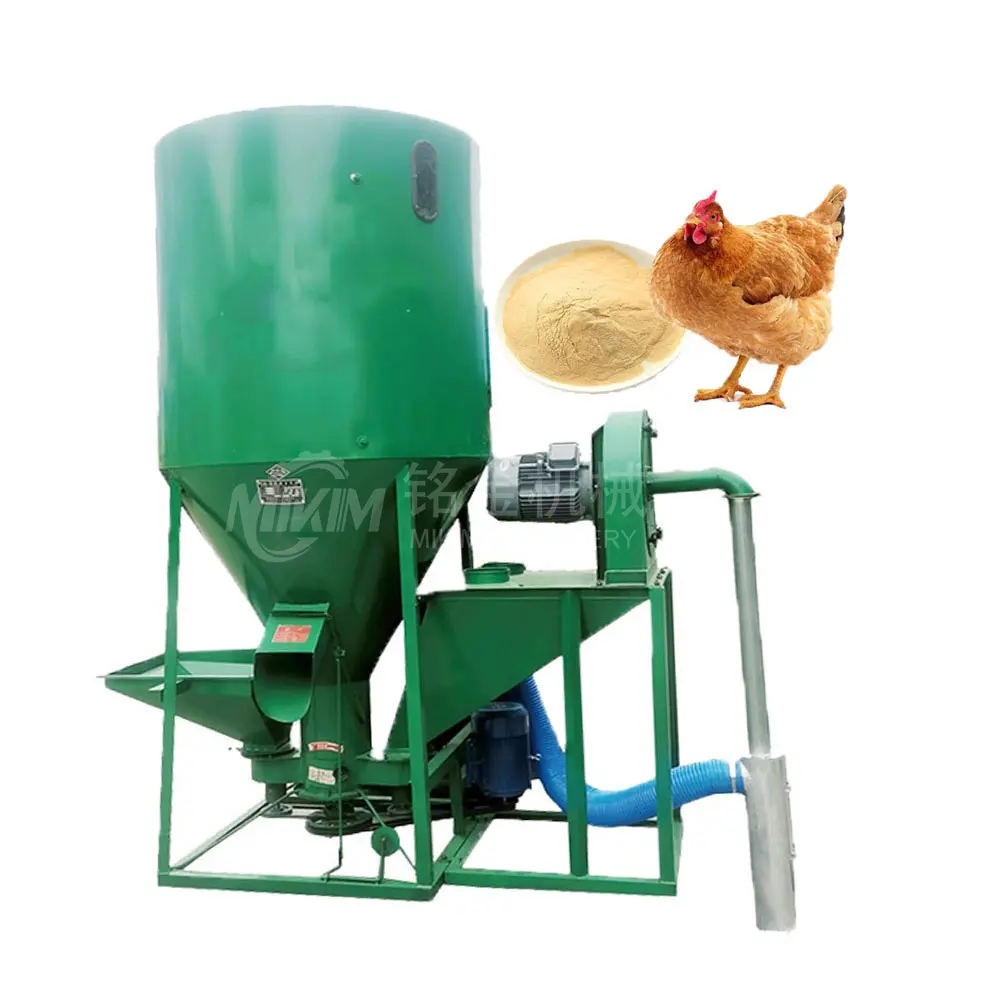 Frango Gado Porco Fazenda Vertical Misturador De Alimentação Animal E Triturador 1 Ton 1.5ton Máquina De Mistura De Moagem Misturador De Alimentação De Peixe E Moedor