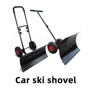 Pelle à neige avec roues, pelle à neige portable, déneigeur manuel, outils de déneigement pour véhicules en hiver 74*35 - Product Image 3