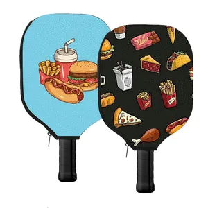 Custom Logo Flamingo Pickleball Paddle Cover Pu Leather Neoprene Racket Sublimation Pickle Ball Paddle Cover