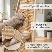Griffoir moderne pour chat avec jouet à suspendre, structure en bois stable, écologique et durable pour grands chats, protection des meubles