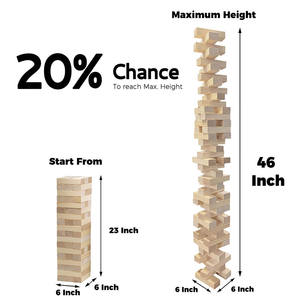 Juegos al aire libre <span class=keywords><strong>Juego</strong></span> <span class=keywords><strong>de</strong></span> torre grande <span class=keywords><strong>Juego</strong></span> <span class=keywords><strong>de</strong></span> apilamiento <span class=keywords><strong>de</strong></span> 54 bloques Incluye bolsa <span class=keywords><strong>de</strong></span> transporte - Product Image 3