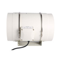 Ventilasi hidroponik plastik, kipas saluran AC senyap 250mm 10 inci, kipas Inline aliran campuran