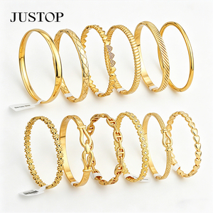 Bracelets OEM/OEM personnalisés, étanches, en acier inoxydable, plaqués or, bijoux fantaisie hypoallergéniques, bracelets pour femmes, style indien. - Product Image 3