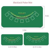 Tapis de table en caoutchouc pour casino, surface en feutre pour une manipulation fluide des cartes, pour Blackjack et Poker, dimensions 240*120*2cm avec zones de paris claires