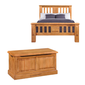 QUEENSLAND Cadre de lit King Size en bois de pin massif au design moderne bon prix Meubles de chambre à coucher de l'usine du Vietnam - Product Image 2