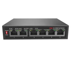 ほとんどの人気 250 メートル長距離 6 ポート 4 ポート PoE ネットワークスイッチ voip と IP カメラ