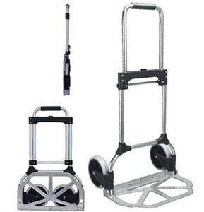 2-колесная складная тележка для покупок TPR + PP, алюминиевая ручная тележка с емкостью 90 кг - Product Image 2
