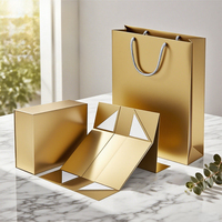 Boîtes d'emballage pliables en carton rigide avec logo imprimé personnalisé, boîtes pliantes en papier avec aimants, boîtes cadeaux magnétiques noires de luxe