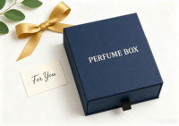 Boîte à parfum à tiroir rigide personnalisée de luxe avec insert EVA et fente pour carte