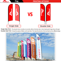 FEAMONT 2m 3m 4m 5m Oriflamme Plume Bannière Publicitaire Personnalisée Kit de Drapeaux Promotionnels avec Base et Mât de Signalisation