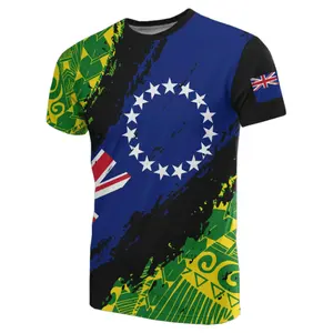 Özel kişilik tarzı Cook adaları T-Shirt üreticisi Nora tarzı erkek T-Shirt tüm baskı erkek yaz T shirt spor