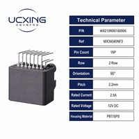 Konektor MX34040NF3 WX 210D Male 16P 12V DC 2.5A SPS Housing Kontak Paduan Tembaga Bentuk Persegi Panjang Adaptor untuk Motor Servo