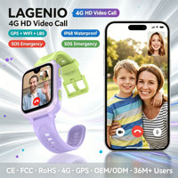 Reloj Inteligente LAGENIO 4G con IA para Niños, Videollamadas, Sistema Android, Pantalla de 1.78 Pulgadas, 1+8G, GPS, LBS, WIFI, IP68, SOS, Reloj Inteligente con Respuesta de Emergencia para Niños