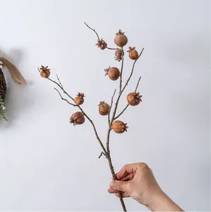 Planta Artificial Realista <span class=keywords><strong>de</strong></span> <span class=keywords><strong>Granada</strong></span> con 11 Cabezas Cuadradas, Decoración para el Hogar, Fruta Simulada Portátil, Decoración <span class=keywords><strong>de</strong></span> Piso para el Hogar - Product Image 4