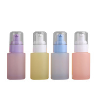 Flacon de 30 ml en verre dépoli coloré avec pompe doseuse pour fond de teint, sérum, soins de la peau et des cheveux, ouverture facile