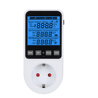 Soket Kontrol Suhu Digital EU dengan Probe Eksternal, Termostat Pemanas Pendingin, Steker 16A 230V, Tahan Gangguan IP45, Bahan PC