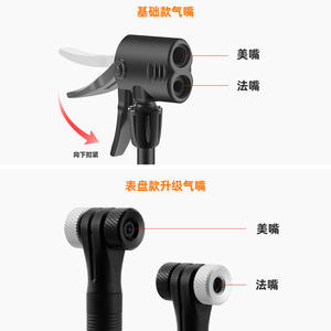 Pompe à pied en alliage d'aluminium personnalisée 120 Psi haute pression avec manomètre pour gonflage de pneus de vélo, vélo électrique et voiture - Product Image 4