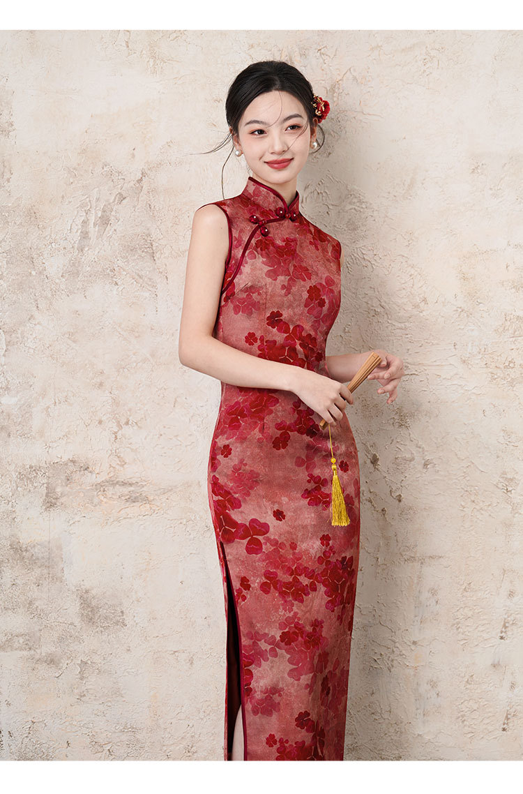2026时尚风格中式旗袍连衣裙现代旗袍性感旗袍红色旗袍| Alibaba.com