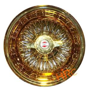 Rueda de alambre grabado 13x7 llantas de alambre dorado 13 14 pulgadas 13x5,5 14x6 14x7 72 100 radios estándar inverso rueda de alambre dorado - Product Image 1