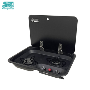 Cuisinière à gaz RV 2 brûleurs encastrable avec couvercle en verre trempé, cuisinière à gaz GPL propane nano-revêtement pour <span class=keywords><strong>camping</strong></span>-<span class=keywords><strong>car</strong></span> et cuisine de motorhome JDA - Product Image 1